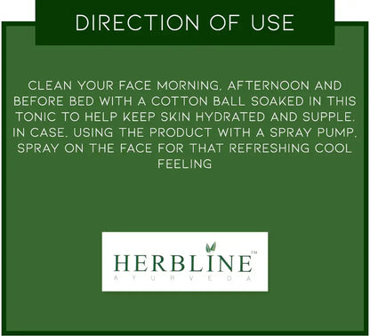 HERBLINE | Cucumber and rose water skin tonic, facial mist, 200ml