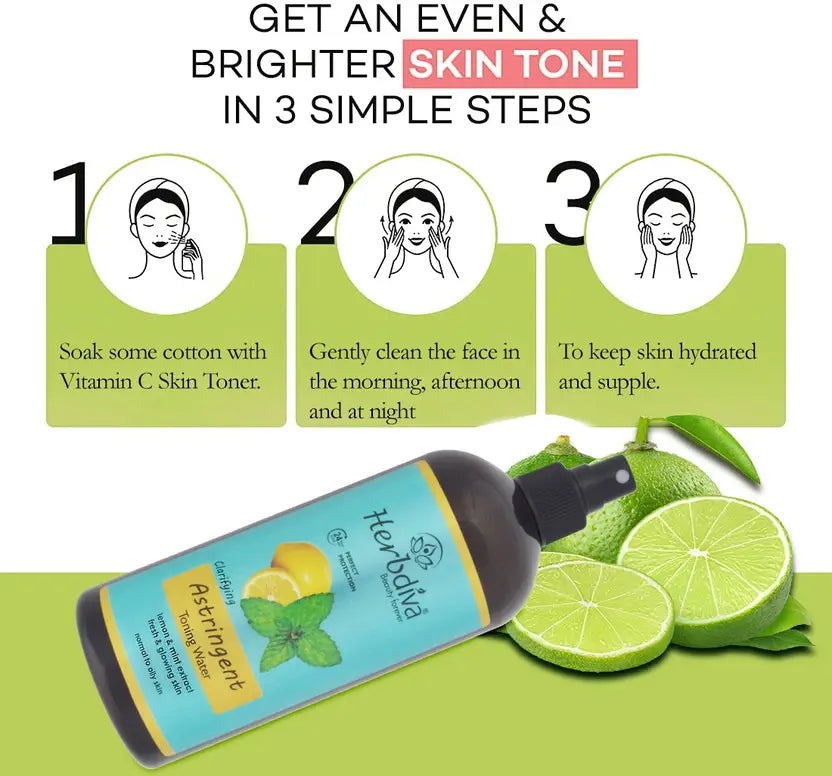 Herbdiva | Citron Vitamin C Toning Water |24Hour Fresh Skin, Perfect Protection Men & Women  (500 ml)