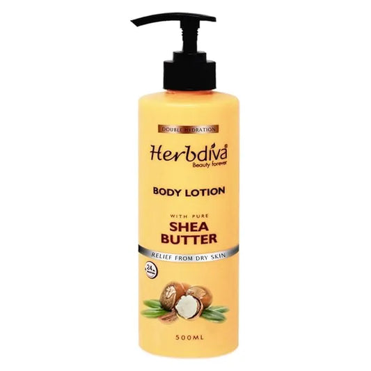 Herbdiva Shea Butter | Body Lotion 500ml | Double Hydration, Enriched With Shea Butter, Relief From Dry Skin