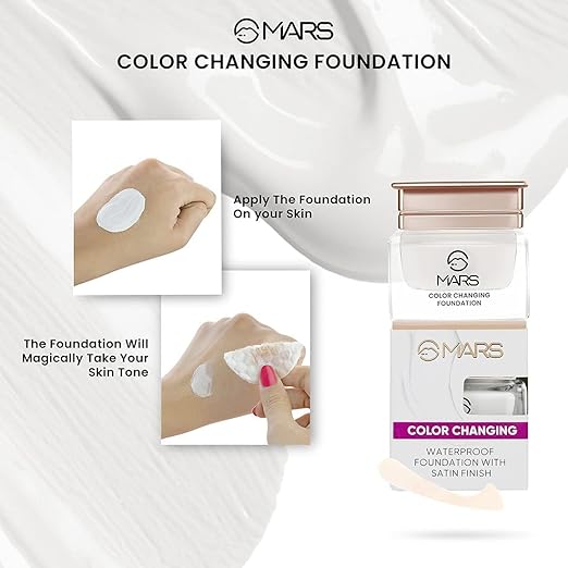 MARS Color Changing Water proof Satin Finish Foundation  (White, 20 ml)