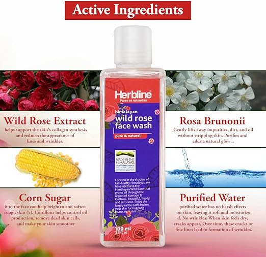 Herbline Wild Rose 100ml Face Wash  (100 ml)