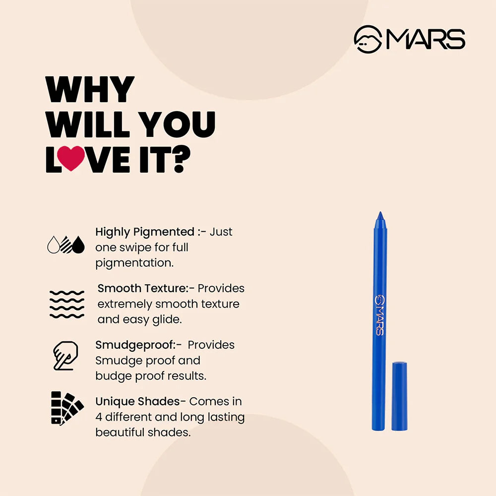 MARS | Smooth Glide Kajal | Won't Smudge Won't Budge