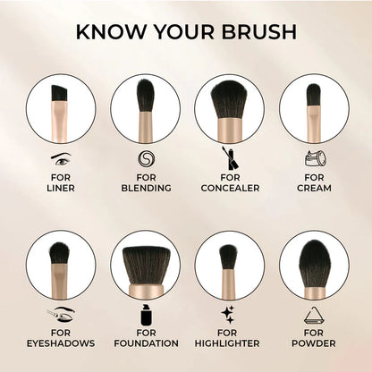 INCOLOR | Beauty Most Wanted Set Of 8 Face Makeup Brushes