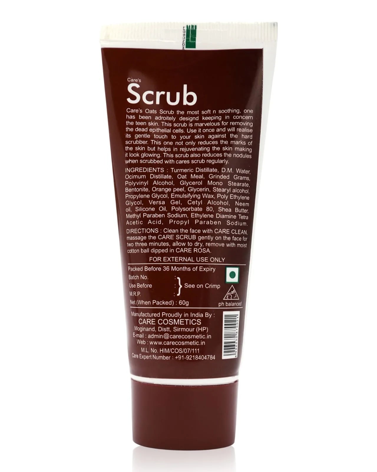 Care's | Scrub - The Teenager Mask with Oats, Orange peel and Shea Butter - 50gm