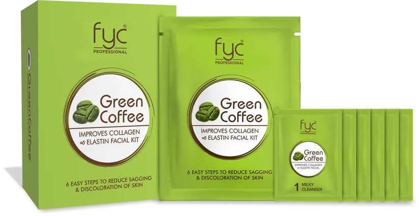 FYC Green Coffee Facial Kit Pouch - Revitalizing & Energizing Skincare Treatment"